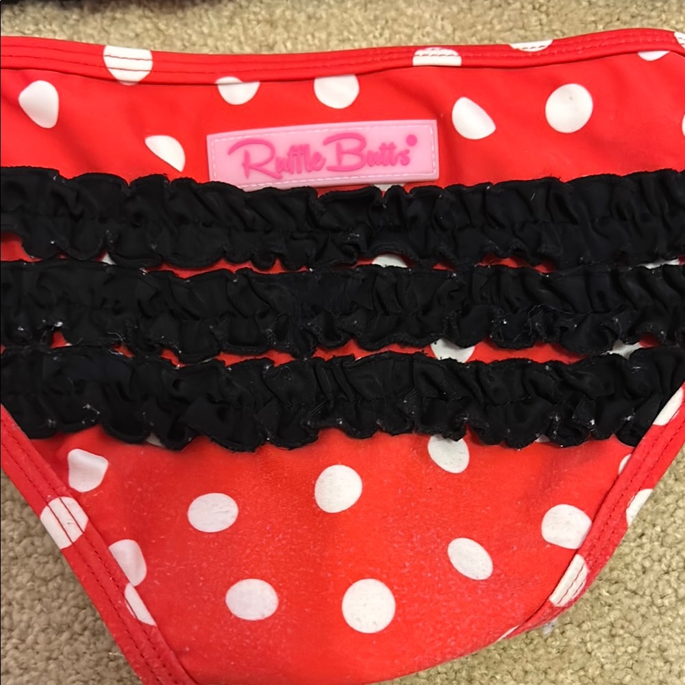Ruffle Butts Minnie Mouse Rashguard Swim Set - Picture 4 of 4